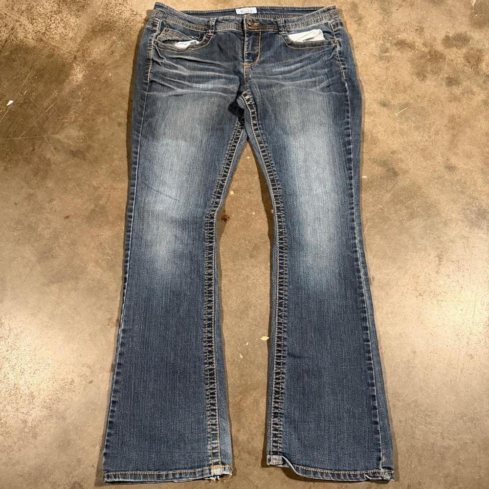 Mudd Womens Y2K Low Rise Bootcut Jeans Blue Denim Medium Wash 32x30